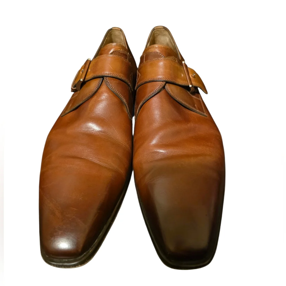 MAGNANNI Men's‎ Marco II Monk Strap Leather Dress Shoes - Size 12